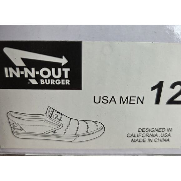 IN N OUT BURGER SLIP ONS SIZE MENS SIZE 12 DRINK CUP PALM TREE LIMITED ED - Picture 2 of 7